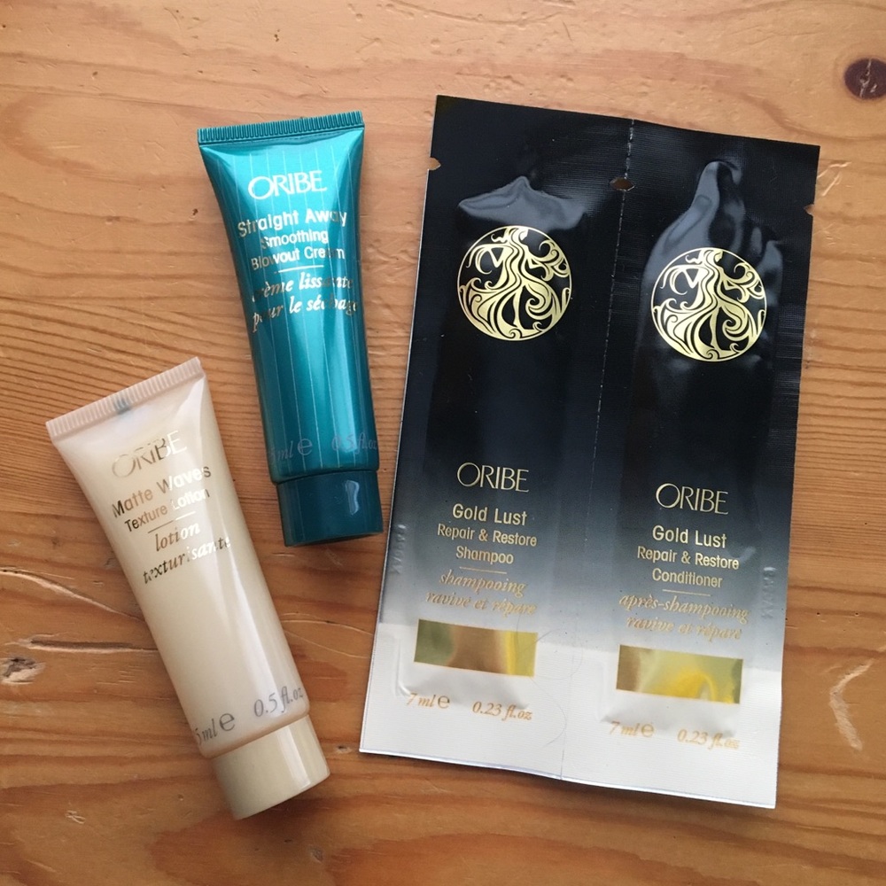 Lot of Oribe travel-size hair products